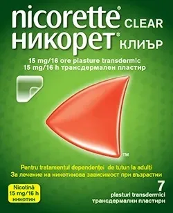 Nicorette Clear 15mg/16h, 7 plasturi transdermici, Kenvue