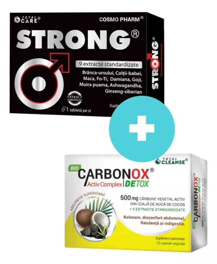 Pachet Strong, 30 tablete + BioCarbonox Activ Complex, 10 capsule, Cosmopharm — preț și oferte