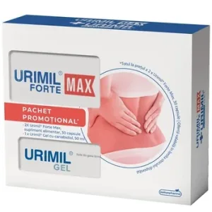 Pachet Urimil Forte Max, 30 capsule, 2 bucati + Urimil gel CBD, 50ml, Naturpharma