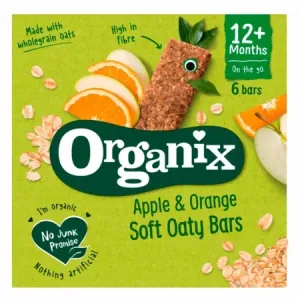 Batoane bio din ovaz integral cu mere si portocala 12L+, 6 bucati, Organix