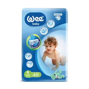Scutece pentru copii Maxi marimea 4, 7-14kg, 60 bucati, Wee Baby