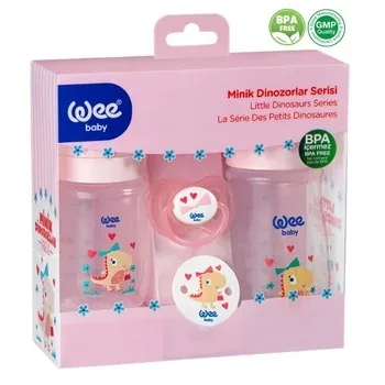 Set biberoane si suzeta Dino roz 0l+, Wee Baby — preț și oferte