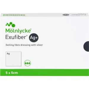 Pansament Exufiber Ag+, 5 x 5cm, 1 bucata, Molnlycke