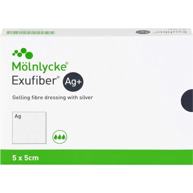 Pansament Exufiber Ag+, 5 x 5cm, 1 bucata, Molnlycke — preț și oferte