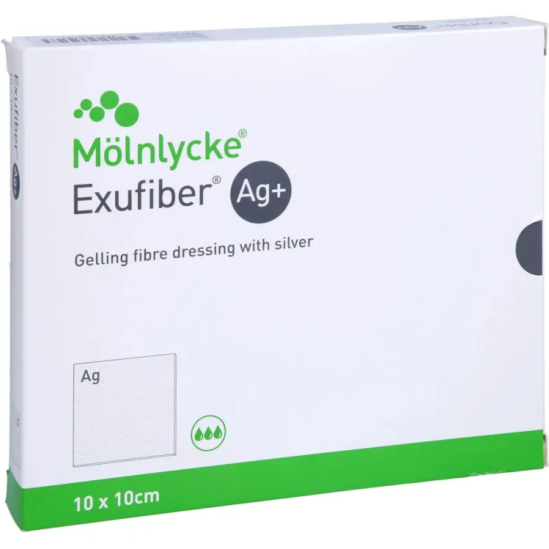 Pansament Exufiber Ag+, 10 x 10cm, 1 bucata, Molnlycke — preț și oferte