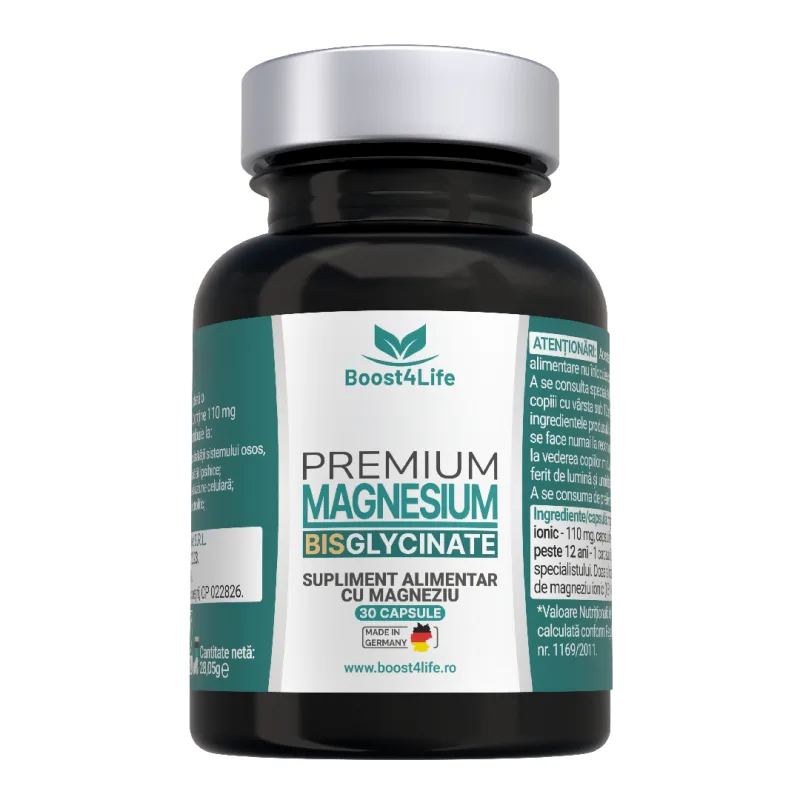 Magneziu Bisglicinat Premium, 30 capsule vegane, Boost4Life — preț și oferte