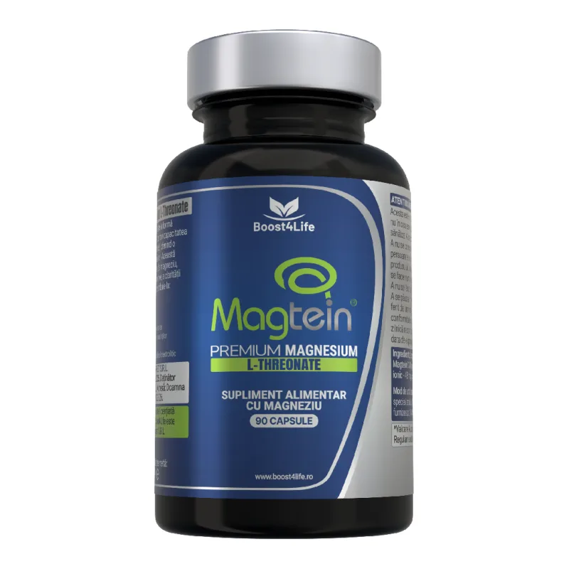 Magtein® Magneziu L-Treonat Premium, 670 mg, 90 capsule vegane, Boost4Life — preț și oferte