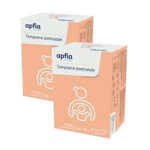 Pachet tampoane postnatale marimea M, 2 x 10 bucati, Apfia Care