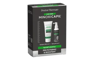 Pachet Spray impotriva caderii parului pentru barbati Minoxicapil, 60ml + Sampon impotriva caderii parului Minoxicapil, 200ml, Fiterman