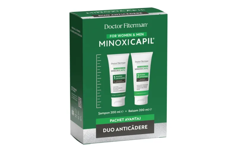 Pachet Sampon impotriva caderii parului Minoxicapil, 200ml + Balsam de par Minoxicapil, 200ml, Fiterman Fiterman FITERMAN PHARMA — preț și oferte