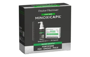 Pachet Spray impotriva caderii parului pentru barbati Minoxicapil, 60ml + Minoxicapil, 30 capsule, Fiterman