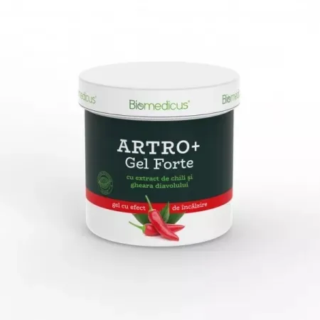 Artro+ Gel Forte efect de incalzire cu extract de chilli si gheara diavolului, 250ml, Biomedicus — preț și oferte