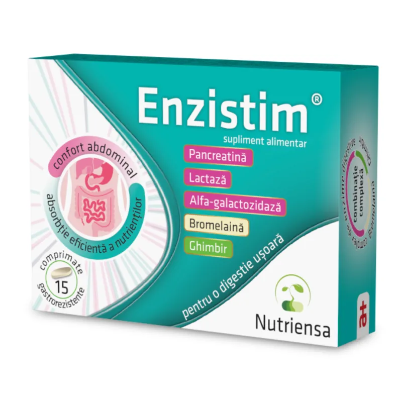 Enzistim, 15 comprimate filmate, Antibiotice SA — preț și oferte