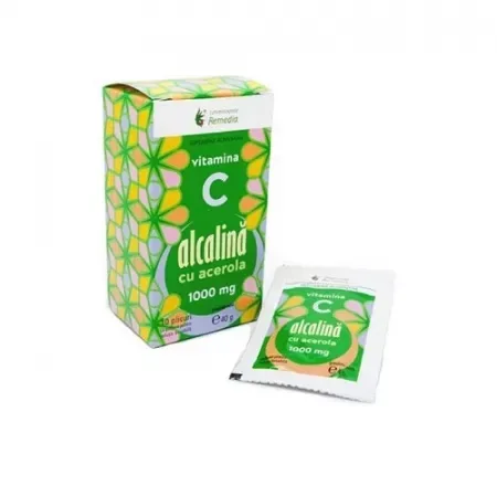 Vitamina C alcalină cu Acerola 1000 mg, 10 plicuri, Remedia Laboratoarele Remedia — preț și oferte