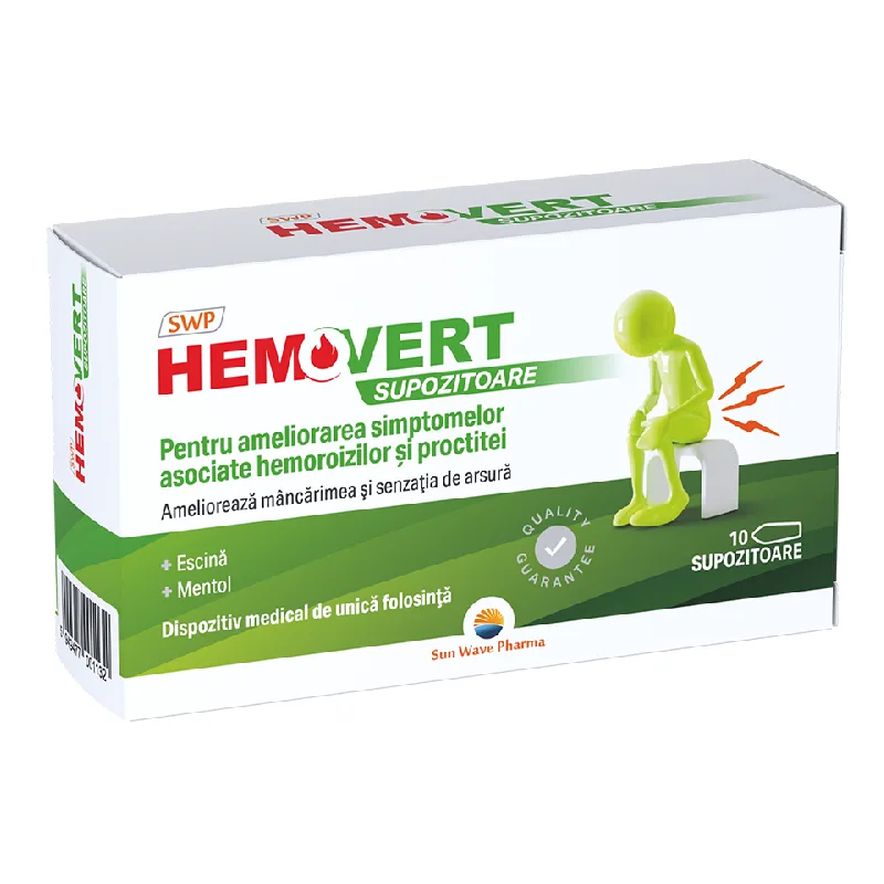 Hemovert, 10 supozitoare, Sun Wave Pharma — preț și oferte