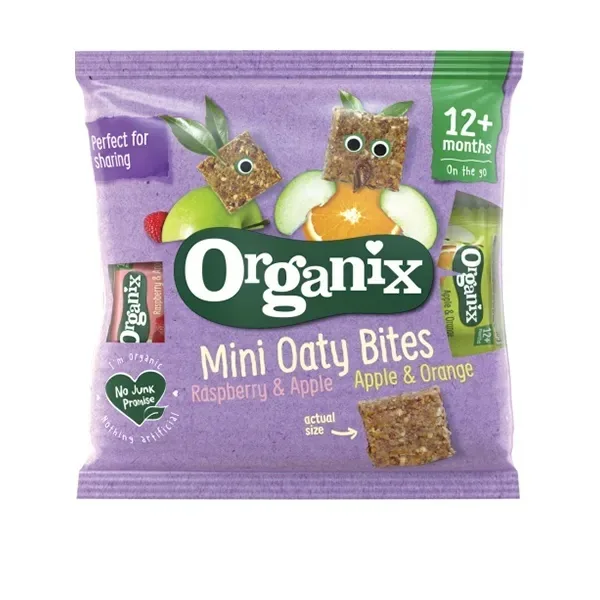 Mini Batoane Ovaz, Mere, Portocale +12l (Organix) — preț și oferte
