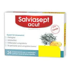 Salviasept acut fara zahar, 24 comprimate pentru supt, Zdrovit