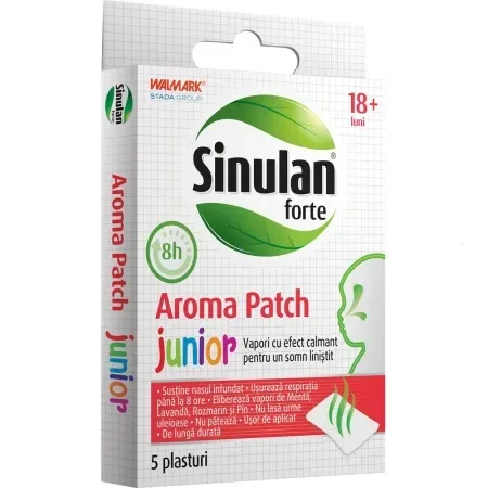 Sinulan Forte Aroma Patch Junior 18lunii+, 5 plasturi, Walmark — preț și oferte