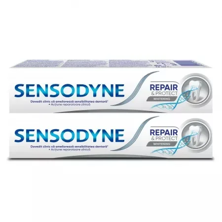 Pachet Pasta de dinti Sensodyne Repair&Protect Whitening,75ml+75 ml, Haleon — preț și oferte