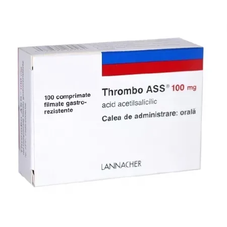 Thrombo Ass 100mg, 100 comprimate gastrorezistente, Lannacher LANNACHER AUSTRIA — preț și oferte