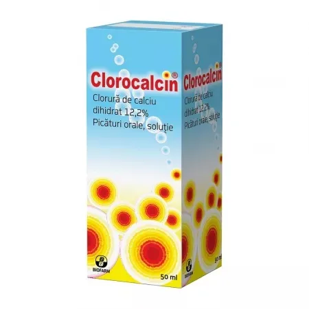 Clorocalcin picaturi orale soluţie, 133,6 mg/ml, 50ml, Biofarm — preț și oferte
