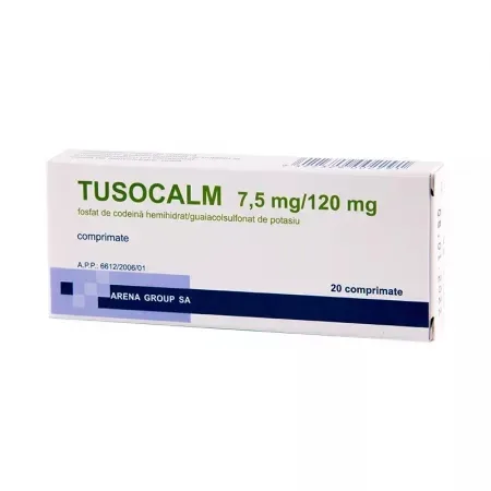 Tusocalm 7,5mg/120mg, 20 comprimate, Arena ARENA GROUP — preț și oferte