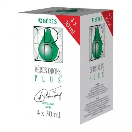 Beres Drops Plus picaturi orale solutie, 4 x 30ml, Beres Pharmaceuticals — preț și oferte