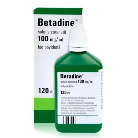 Betadine 10% solutie cutanata, 120ml, Egis EGIS PHARMACEUTICALS — preț și oferte