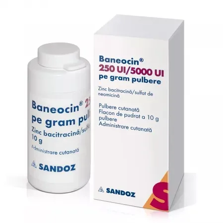 Baneocin pulbere, 250UI/5000 UI/g, 10g, Sandoz — preț și oferte