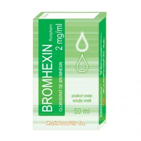 Bromhexin 2mg/ml picaturi orale, 50ml, Rompharm ROMPHARM COMPANY — preț și oferte