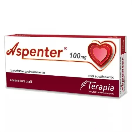 Aspenter 100mg, 28 comprimate gastrorezistente, Terapia TERAPIA SA CLUJ — preț și oferte