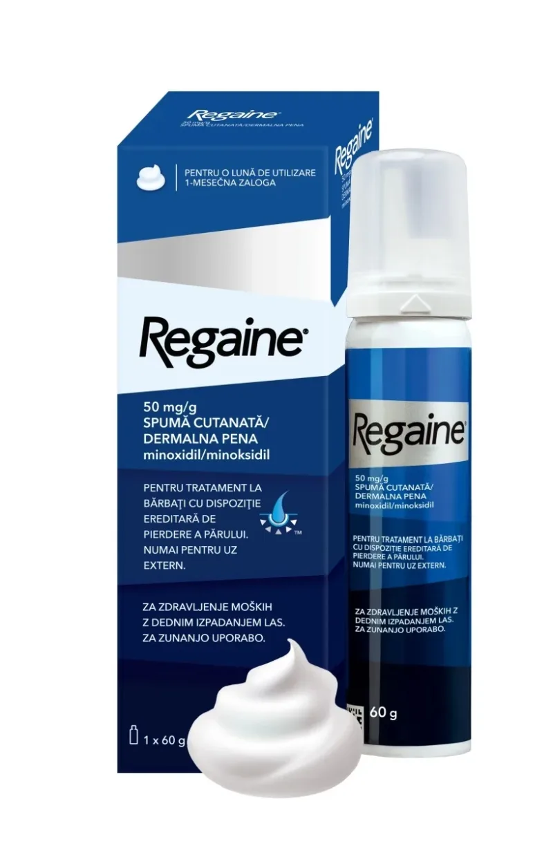 Spuma Regaine 50mg/g impotriva caderii parului la barbati, 60g, Kenvue — preț și oferte