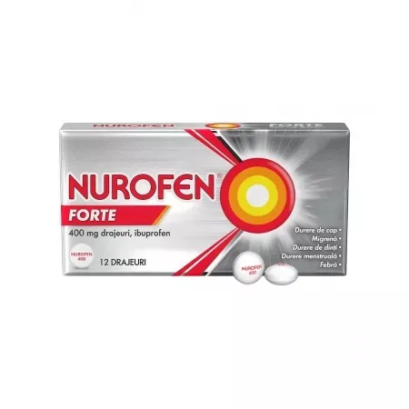 Nurofen Forte 400mg, 12 drajeuri, Reckitt — preț și oferte