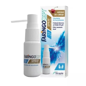 Faringosept 1,5mg/ml spray bucofaringian, 30ml, Terapia