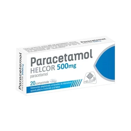 Paracetamol 500mg, 20 comprimate, Helcor — preț și oferte