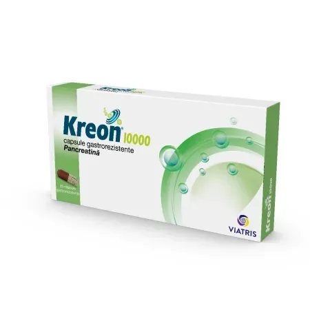 Kreon 10000, 20 capsule gastrorezistente, Viatris — preț și oferte