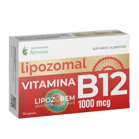 Lipozomal B12 1000mcg, 30 capsule, Remedia Laboratoarele Remedia — preț și oferte