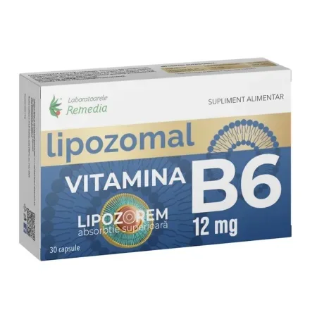 Lipozomal B6 12mg, 30 capsule, Remedia Laboratoarele Remedia — preț și oferte
