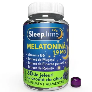 Melatonina Sleep Time 1,9 mg, 30 jeleuri aroma afine, Justin Pharma