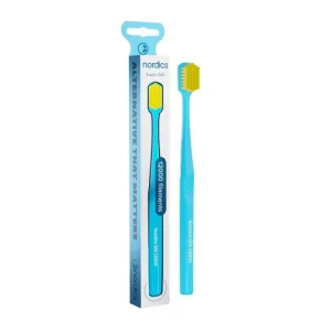 Perie dinti adulti Premium din bambus, 12000, super-moale, albastra, Nordics