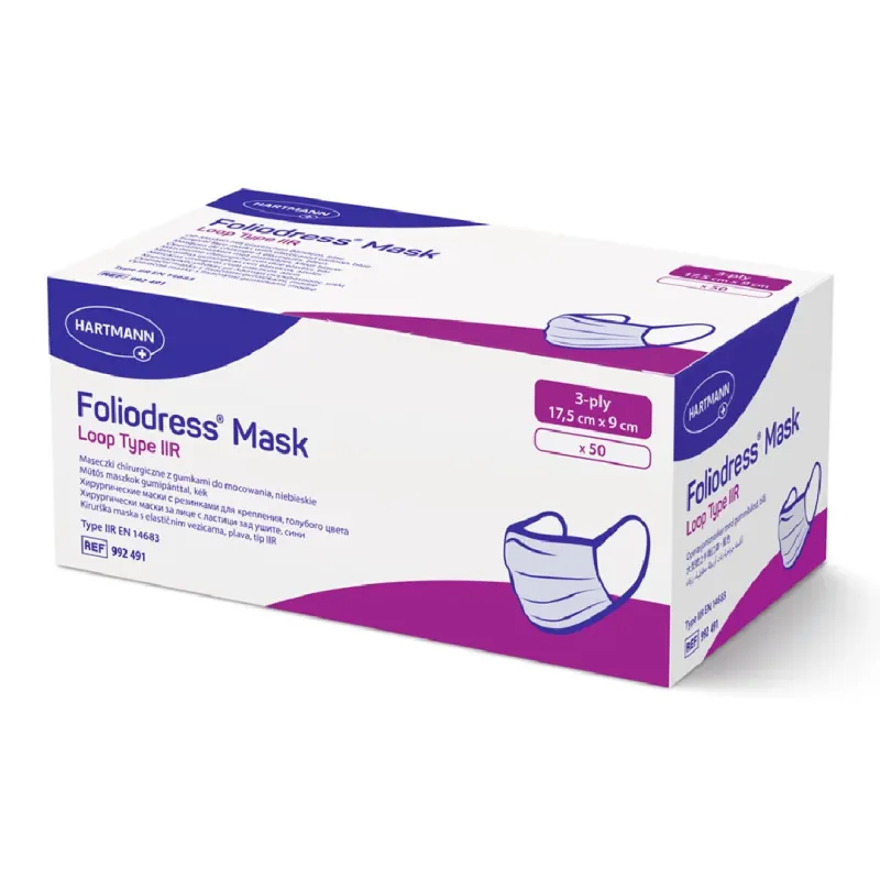 Masti chirurgicale Foliodress Mask Type IIR, 50 bucati, Hartmann — preț și oferte