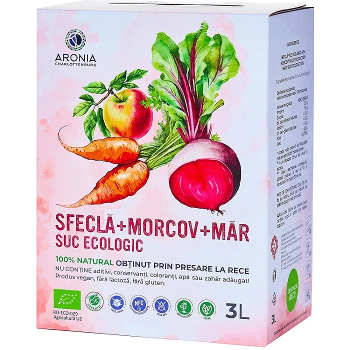 Suc De Măr, Sfeclă Și Morcov 100% Natural Pentru Detoxifiere 3 L Aronia Charlottenburg — preț și oferte