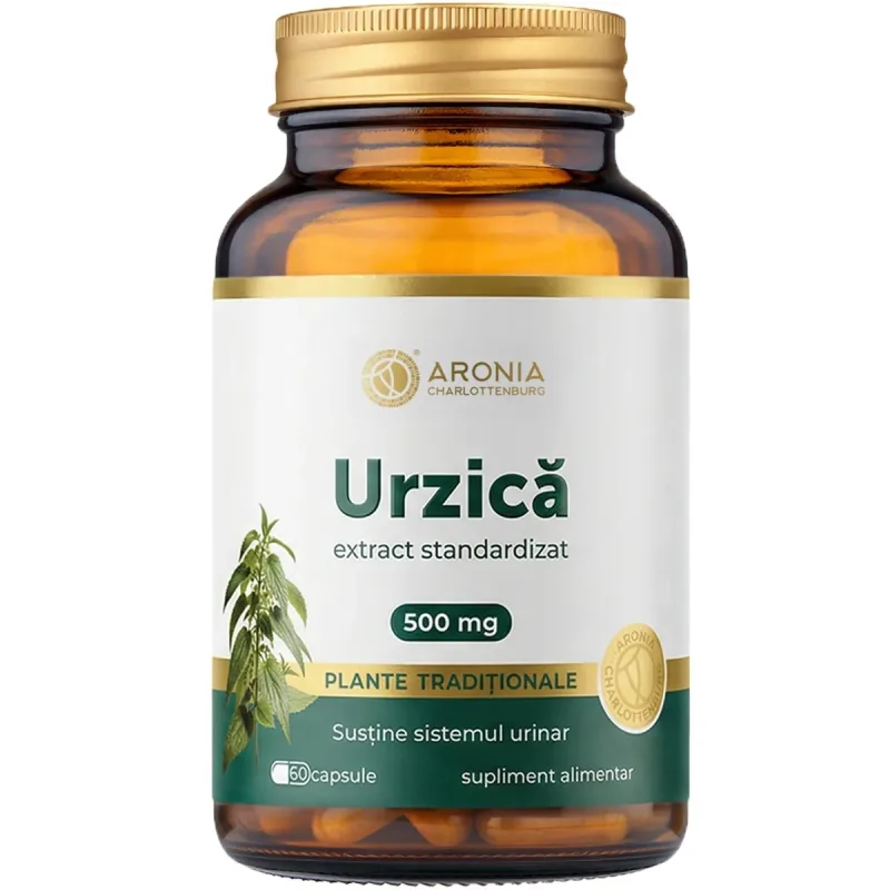 Urzica extract standardizat 500mg, 60 capsule, Aronia Charlotenburg Aronia Charlottenburg — preț și oferte