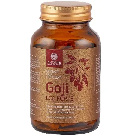 Goji Forte extract raw liofilizat, 400mg, 120 capsule, Aronia Charlottenburg — preț și oferte