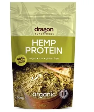 Pudra proteica eco de canepa, 200g, Dragon Superfoods
