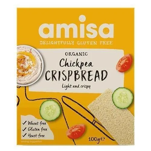 Crispbread bio fara gluten cu naut, 100g, Amisa — preț și oferte