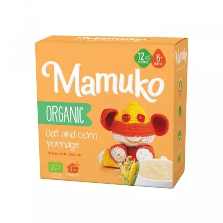 Porridge Bio din ovaz si porumb, +6luni, 200g, Mamuko — preț și oferte