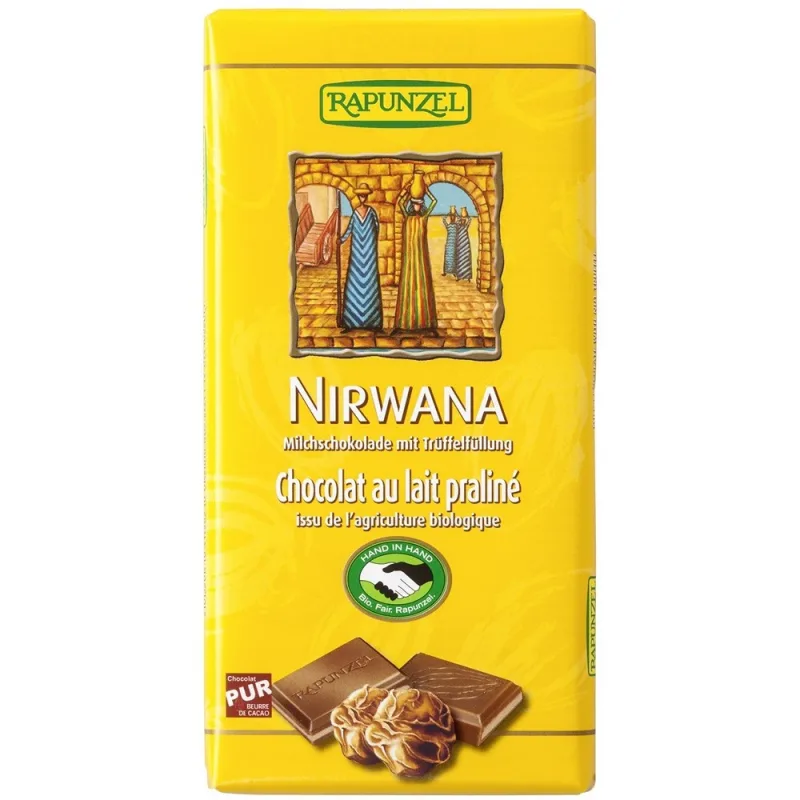 Ciocolata eco Nirwana cu praline, 100g, Rapunzel — preț și oferte
