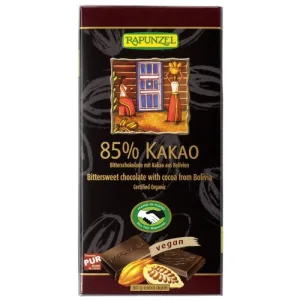 Ciocolata amaruie eco cu 85% cacao, 80g, Rapunzel