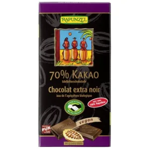 Ciocolata amaruie eco cu 70% cacao, 80g, Rapunzel